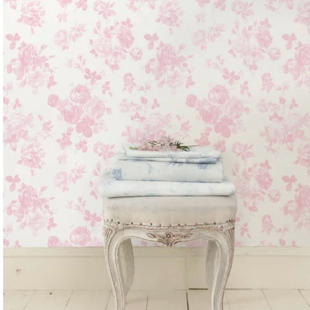 Love Shack Fancy Everblooming Rosettes Bouquets 33' L x 20.5'' W Wallpaper Roll